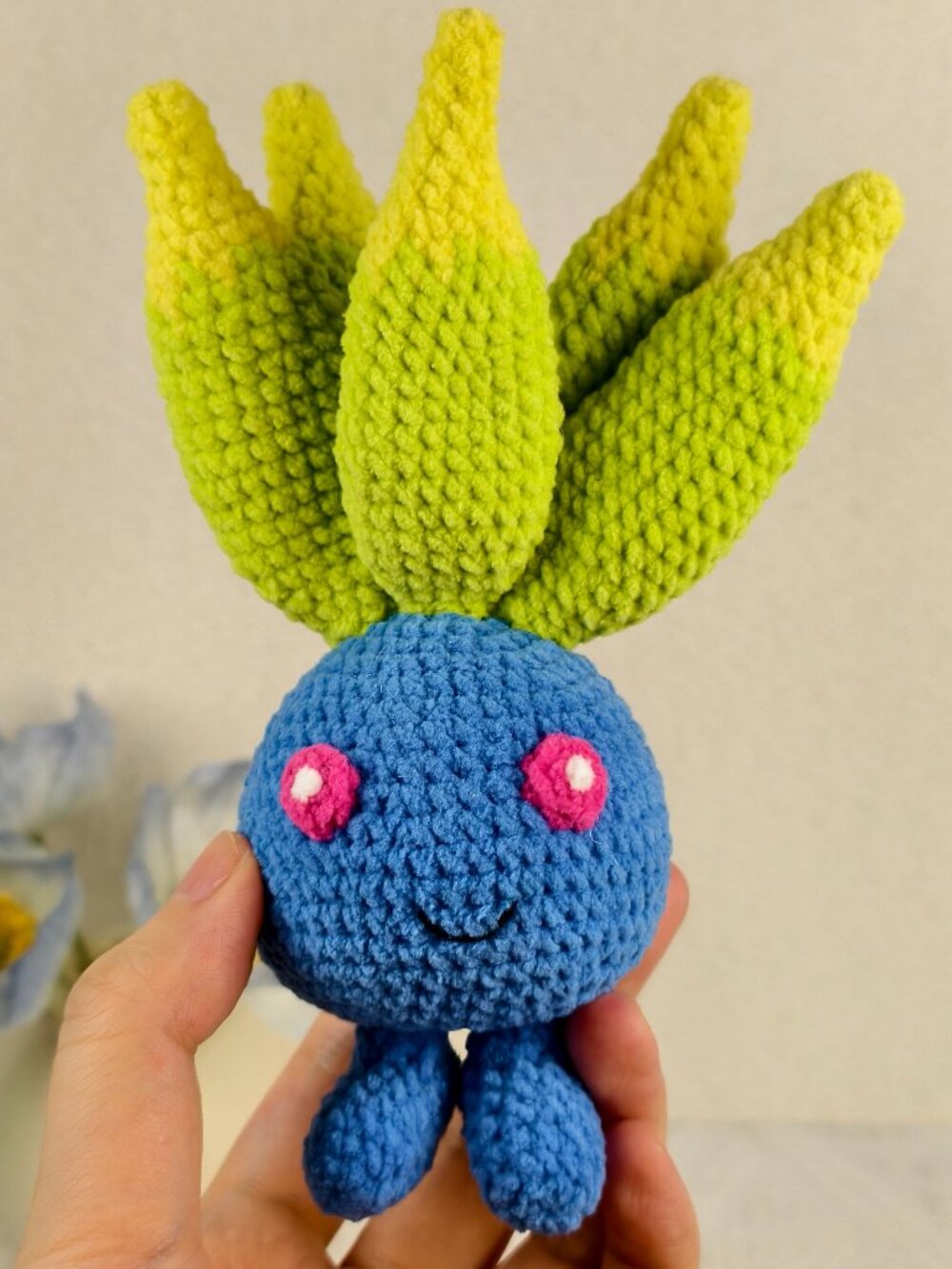 Handmade Amigurumi Crochet Pokémon Oddish Plushie